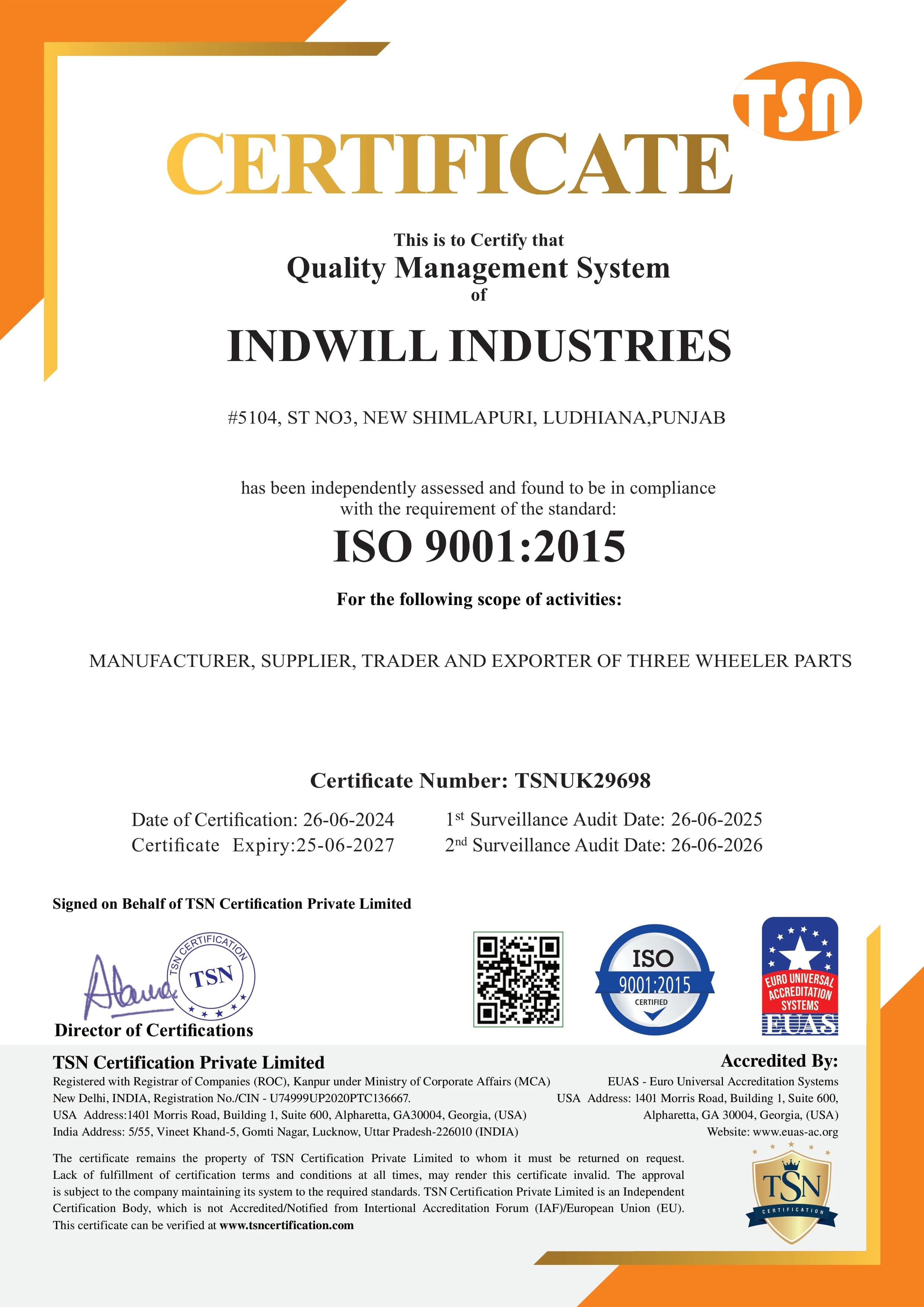 ISO Certificate